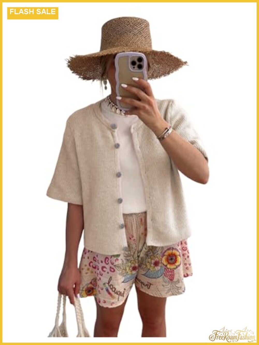 Lightweight Short Sleeve Button-Down Cardigan Soft Knit Summer Sweater